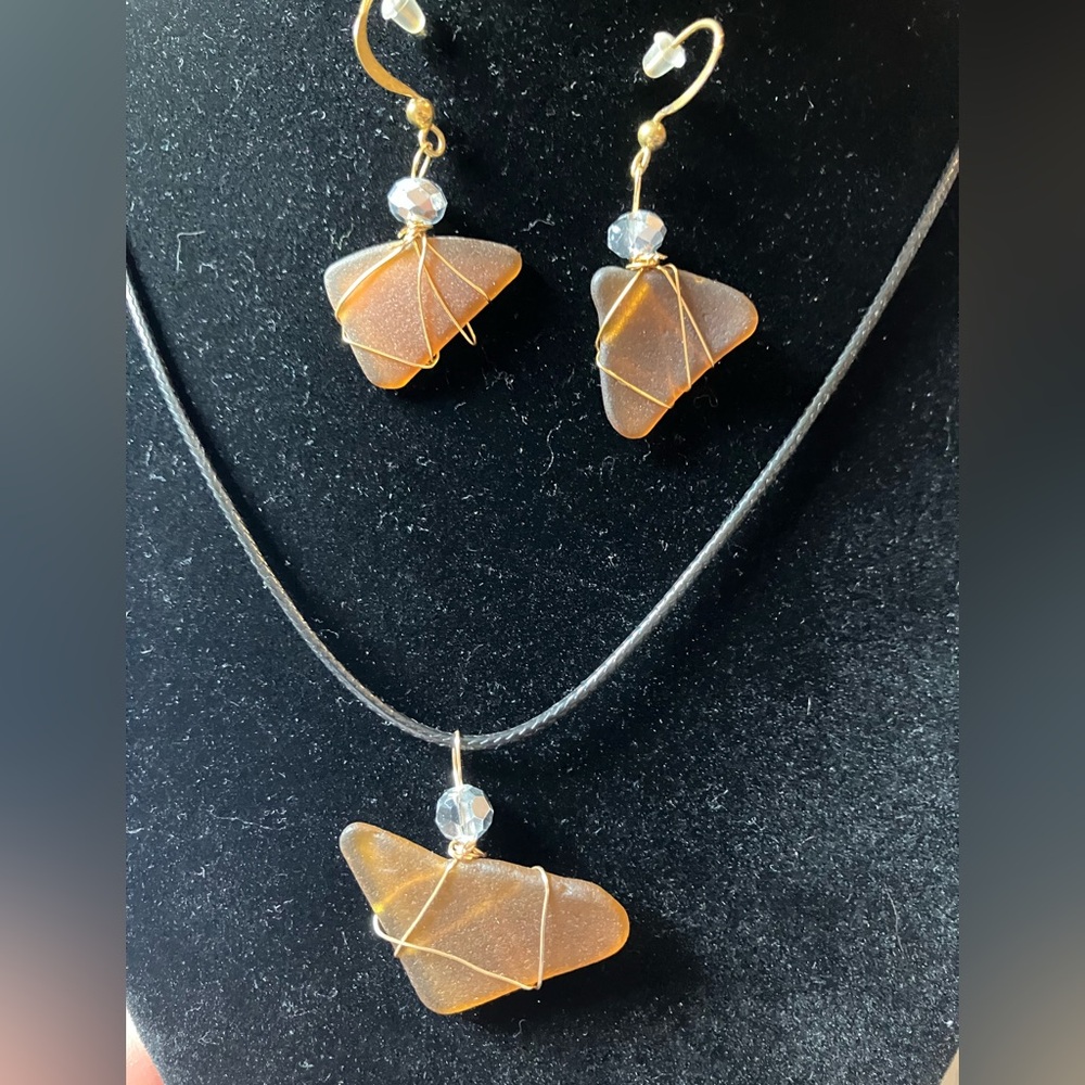 #39 Handmade seaglass necklace set